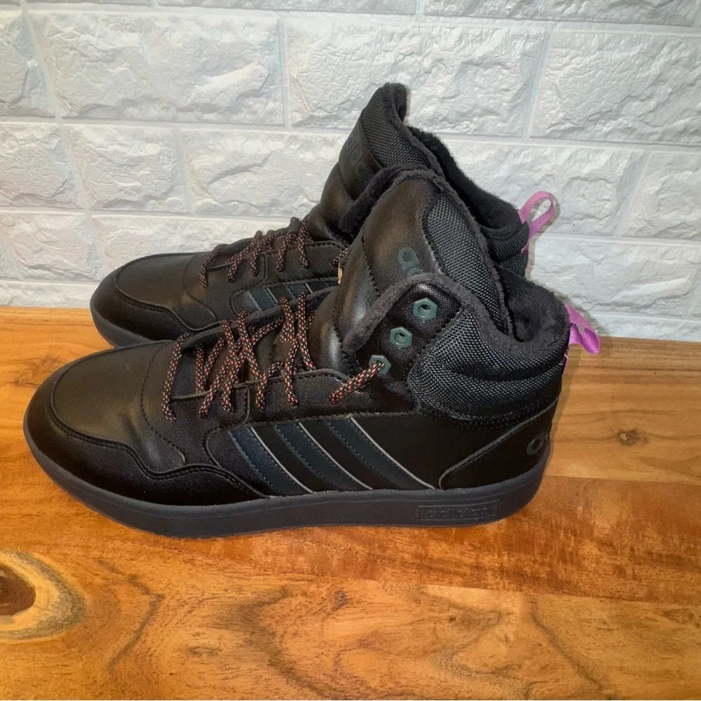 Adidas Hoops 3.0‎ Mid WTR Black with Multicolor Laces